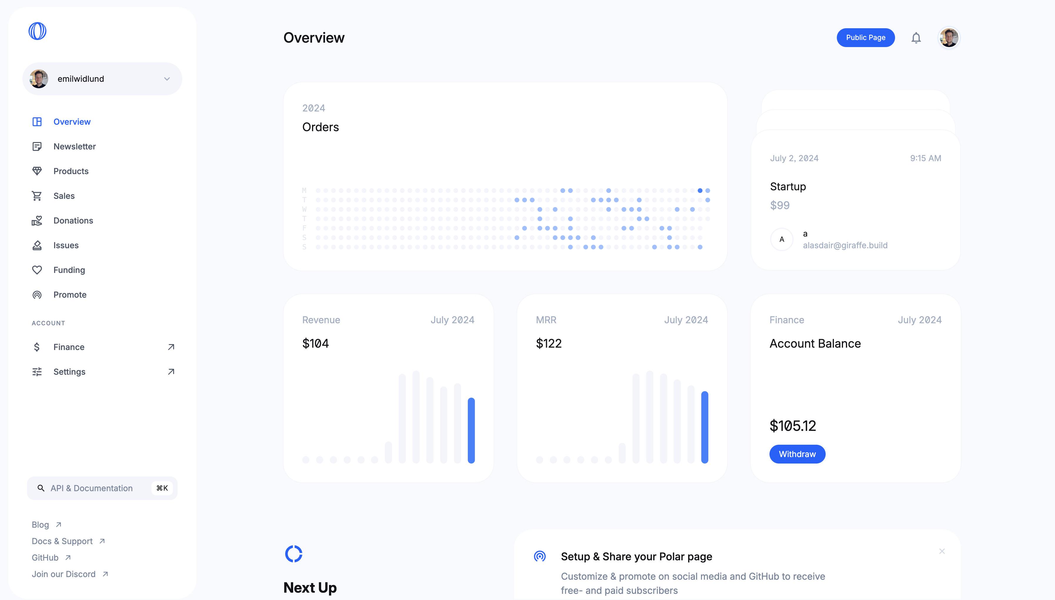 Dashboard Home